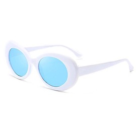 BestWare Vintage Sunglasses Classic Eyeware Glasses Oval Sun Glasses Fashion Eyewear Fashion Shades white & blue