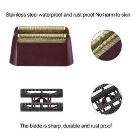 2 piezas profesionales de la serie 5 Star Finale Shaper de repuesto Super Close Gold Foil y cortador de barra compatible con Wahl Shaver Foil modelo 7043-100,7031-100 (rojo)