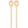 teemando 2 X Sturdy Branded Wooden Cooking Spoons with Heart