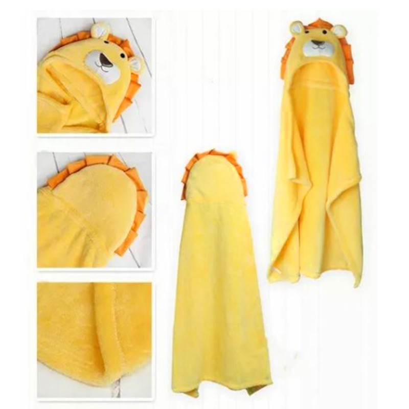 Yellow Lion Infant Flannel Blanket Stuffed Animal Head Baby Blanket