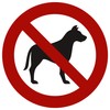 Pack of 5 Dog Prohibited Stickers 9.5 cm