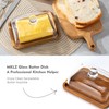 MKLZ Glass Butter Dish with Lid, Clear Domed Cheese Dish