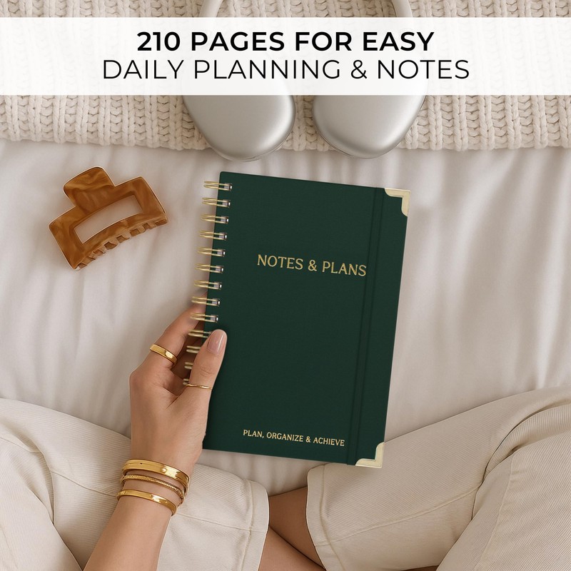 ZICOTO Aesthetic Daily Planner And Notebook With Hourly Schedule -