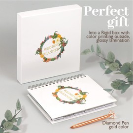 Classic Wedding Planner Comes Inside White Box-Glossy Finish, Wedding Planner Book And Organizer For The Bride Arrives With Elegant Pen to Plan the Big Day, Wedding Planning Book With Unique Design
