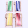 Decorative Deck Chair, Miniature Beach Chair, Set of 4, Wooden
