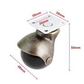 1.5 Inch Swivel Caster Wheels 360 Degree Rotating Ball Caters Wheel Top Plate Hooded Furniture Caster 44Lbs Capacity,Pack of 4(Ball Caster, 1.5 inch)