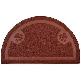 Paw Print Cat Litter Mat, Kitten Litter Mat, Door Mat, Semicircle, 23.5x14.25 Inchs (Coffee)