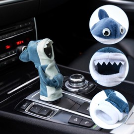 Rienan Gear Knob Hoodie, Pack of 2, Gear Lever Hoodie, Gear Knob Cover, Hoodie for Gear Knob, Suitable for Protecting Car Accessories from Damage, Scratches and Dust (Black + Blue)
