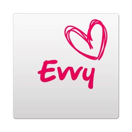 Makoroni - Evvy Female Name Ceramic 4x4 inc Drink Coaster w/Cork Backing