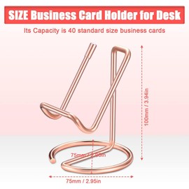 2 Pcs Expositor de Tarjetas de Visita de Metal, Soportes de Metal Oro Rosa para Tarjetas de Visita para Hombre y Mujer, Organizador de Tarjetas de Visita para Computadora (oro rosa)
