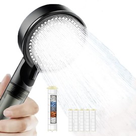 NIISDROP 5-Speed Showerheads & Handheld Showers plus 5 Filter Cartridges Set, Filtered Shower Head, Removable Filter Cartridge Water-Saving Shower Head