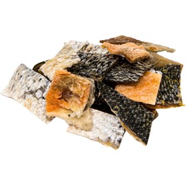 hotspot pets Freeze Dried Salmon Skin Chips for Cats & Dogs - Reasealable 1lb Big Bag Single Ingredient All Natural Omega 3 Benefits, Salmon Chips - Perfect for Training, Topper or Snack