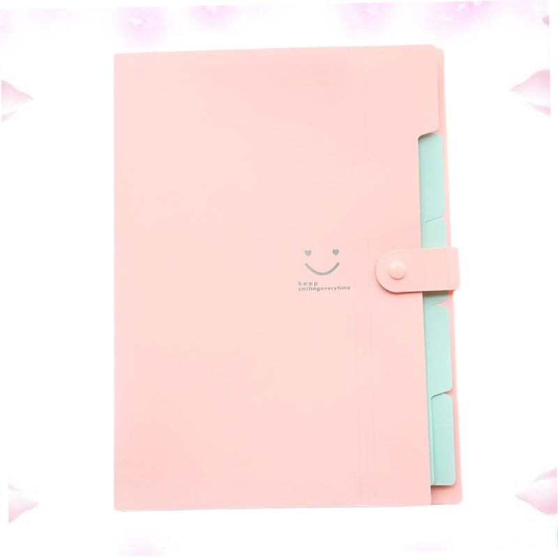 Operitacx Folder Snap Closure Plastic A4 File Folder 5 Expandable