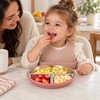 3-Pack Stainless Steel Divided Suction Plates for Kids – 3-Section