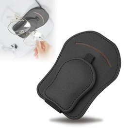 Glasses Holder for Car, Magnetic Leather Glasses Holder for Car Sun Visor, Brillenhalter für Auto, Sonnenbrillenhalter Auto, Ticket Clip, Magnetic Sunglasses Holder Car for All Types of Glasses
