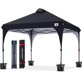 ABCCANOPY Outdoor Pop up Canopy Tent, 10x10 Instant Portable Canopy for Camping, Beach, Backyard, Black