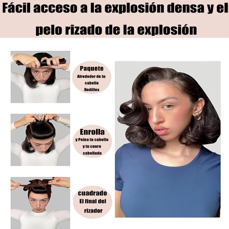 Wzenclave Horquillas, 4 rizados sin calentar, olas sin calentar, rizados
