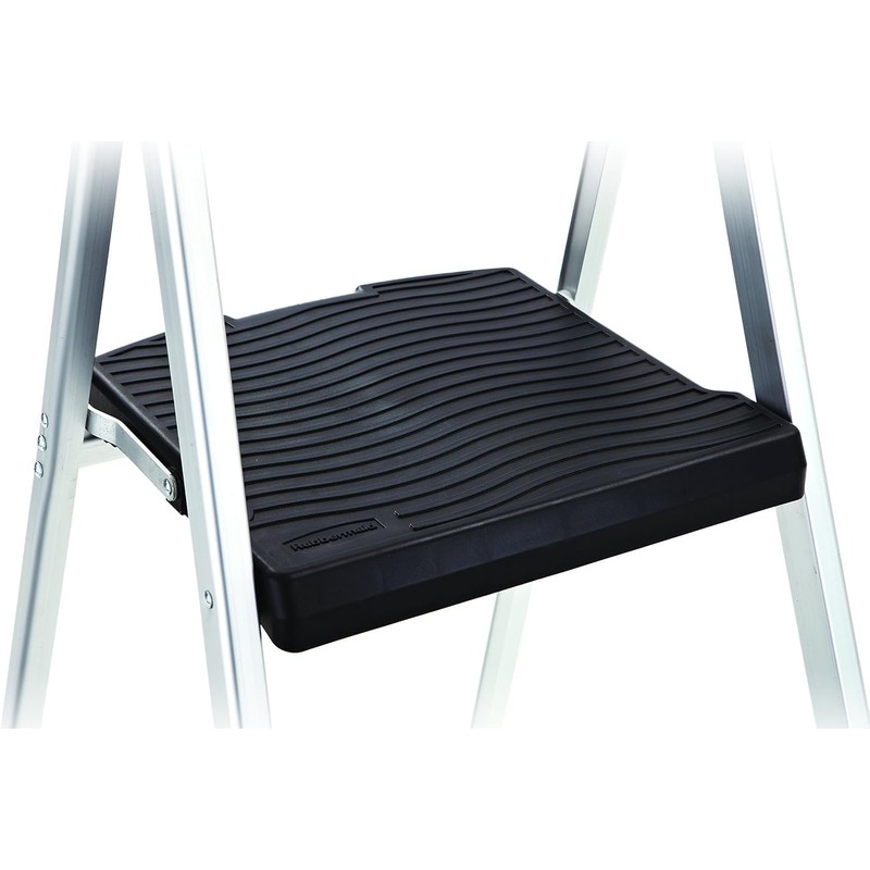 Rubbermaid 2-Step Ladder, Aluminum Lightweight Folding Step Stool with Project