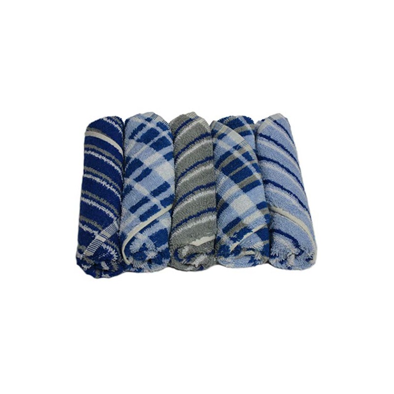 100% Cotton Gentle Texture: Men's Towel Handkerchiefs 5 Patterns Set