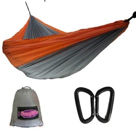 funlife 2 Person Parachute Camping Hammock with Supper Light Aircraft Grade Alum Carabiners- Durable Breathable Easy Setup Hiking Gear