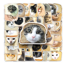 50Pcs Cat Meme Vinyl Stickers,Meme Graffiti Decals,Waterproof Sticker for Phone Laptop Bottles Skateboard Computer Phone Luggage Guitar Gifts Decals for Kids Teens Girls