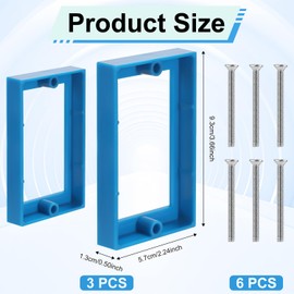 3pcs 1/2" Single Gang Receptacle Outlet Box Extenders with 6 Screws Junction Box Extender Electrical Box Extension Accessories for Electric Box and Electric Outlet Switches (Blue)