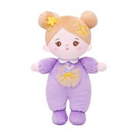 OUOZZZ Baby Doll, Soft Rag Doll with Clothes, Purple Chamomile Mini Doll, Cuddly Doll for Children from 3 Months - Baby Gift for Birth Girls Boys, 25 cm