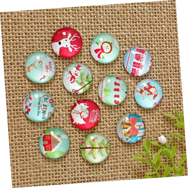 COHEALI Foil Christmas Decorations 200pcs Round Tiles Glass Gemstone for