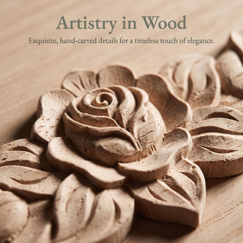 Rovelin 5PCS Wood Appliques Wall Decor Wood Trim Decorative Mouldings