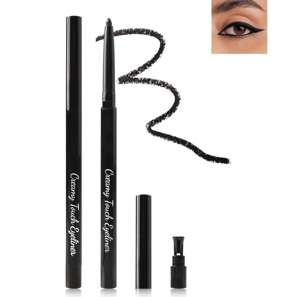 Black Eye Liner Pencils for Older Women,Long Lasting Waterproof Smudge-Proof