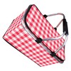 Picnic Basket Foldable Oxford Cloth Insulated Storage Basket with Check