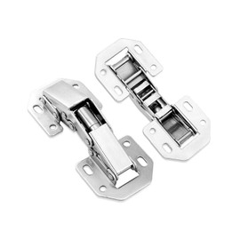 LIKERAINY Small Screw-on Hinge (3 Inch) with Spring 90 Degree Hinges Without Pot Drilling for Kitchen Cabinet Cupboard Light Door Steel Hinge for Full Overlay and Inset Doors Pack of 10