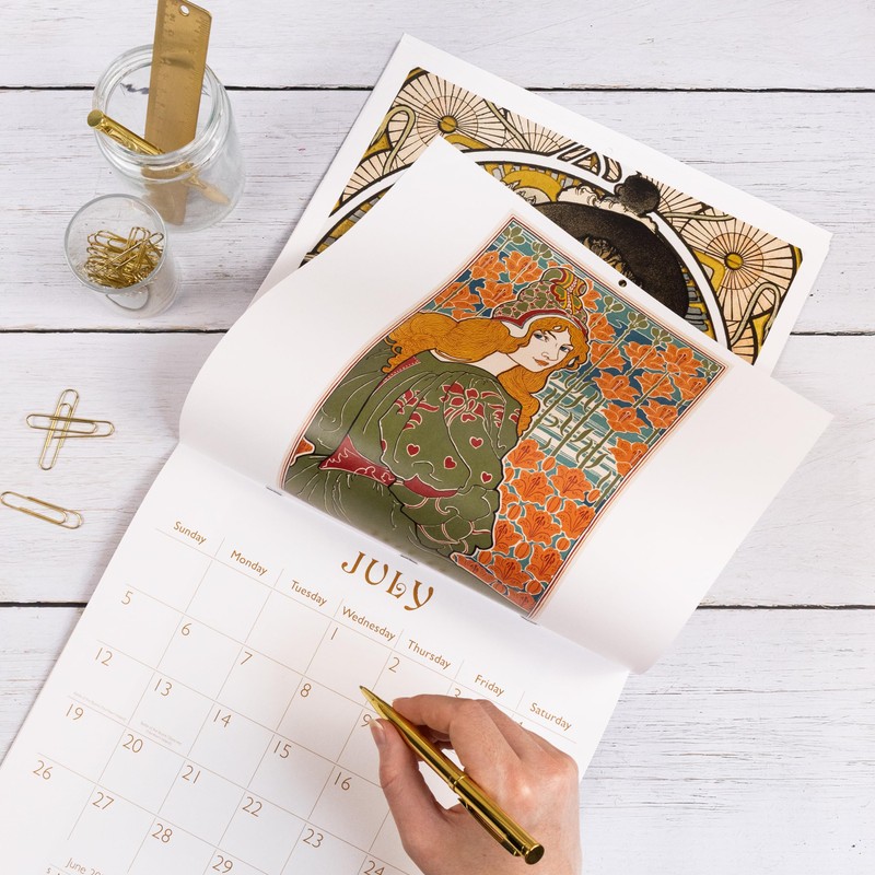 Art Nouveau 2026 Square Wall Calendar | Monthly Planner Featuring