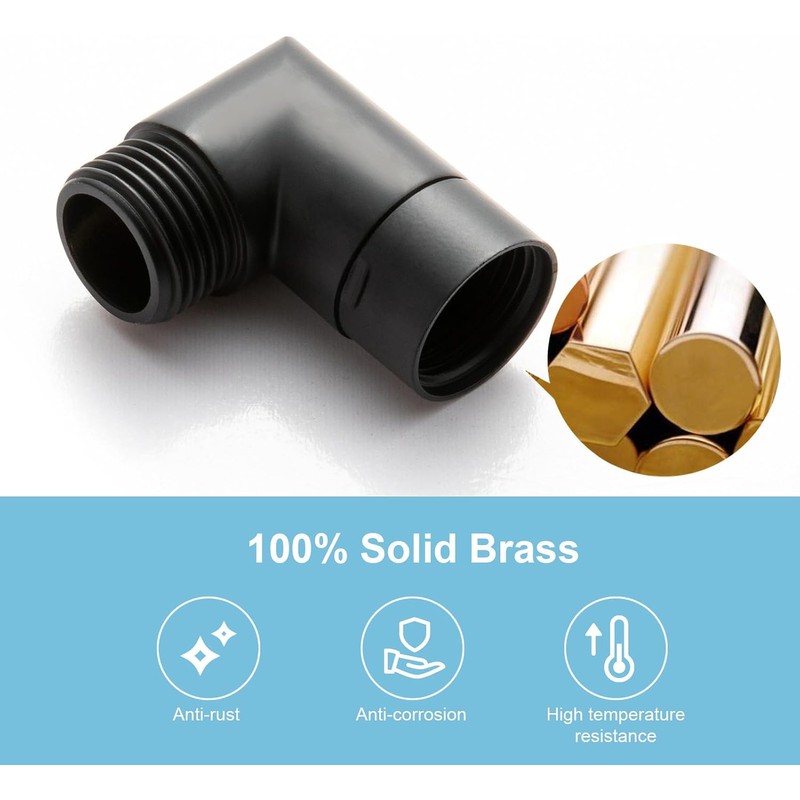 OFFO Shower Head Elbow Adapter, All Metal Handheld Shower Head