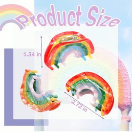 Rainbow Hair Clips for Women Girls, Fun Claw Clips with Acetate Cute 90s Hair Accessories Unique Claw Clips Rainbow Hair Accessories