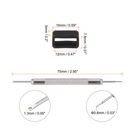 sourcing map Watch Strap Loop Rubber Watch Holder with Spring Bar Tool for Watch Strap Repair, Black, 26 mm