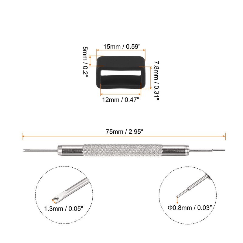 sourcing map Watch Strap Loop Rubber Watch Holder with Spring