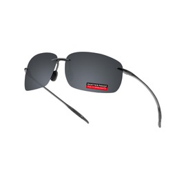 iLikeo PRO+ Polycarbonate Polarized Replacement Lenses for Maui Jim Breakwall MJ422 Sunglasses - Pitch Black