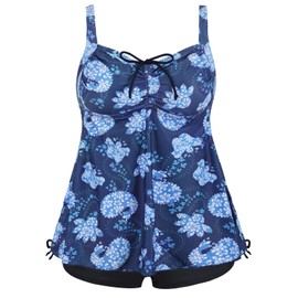 Septangle Two Piece Swimsuit for Women Push up Bathing Suits for Women Ladies Swimsuits Body Glove Swimwear Women, Blue & Paisley, US12