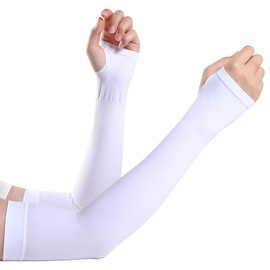 JISON21 Men's Arm Cover, For Summer, UV Protection, Arm Sleeve, Cool, Arm Cover, Sunscreen, Finger Cover, Arm Compression Series, Solid, Lightweight, Stretchable, Running, Cycling, Driving, Ball