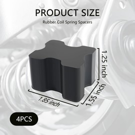 4PCS Rubber Coil Spring Spacers,Heavy Duty Front Coil Spring Booster Kit for 1" to 1.5" Coil Spring Lift,Universal Rubber Lift Blocks Car Accessories for Most Cars Trucks SUVs (4PCS)