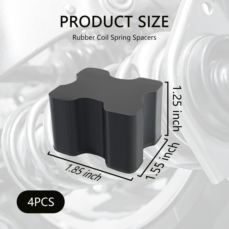 4PCS Rubber Coil Spring Spacers,Heavy Duty Front Coil Spring Booster