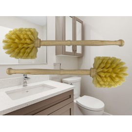 MAAJ Set of 2 Eco Toilet Brush/Toilet Brush Wood + Fibre – Like to Grandma's Times – Vegan – Made in Germany