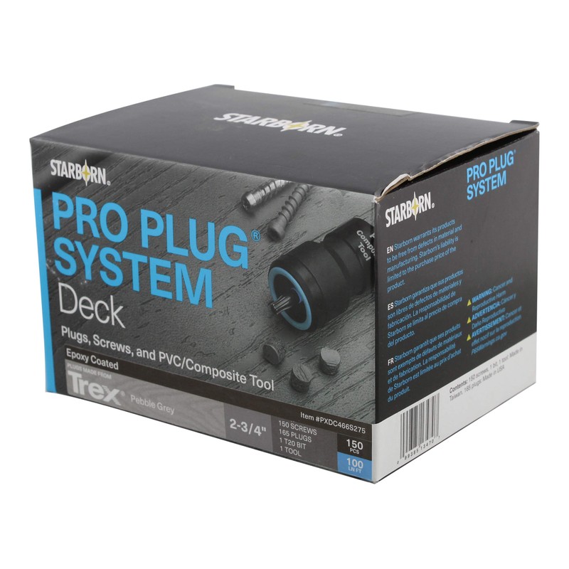 Pro Plug System Plugs and Epoxy Screws for Trex Pebble