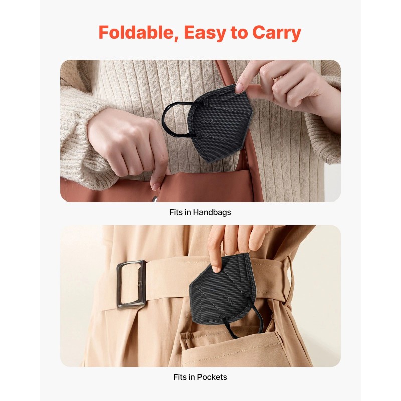 VEVOR KN95 Face Masks Particulate Respirator Mask 50 Pack Allergy