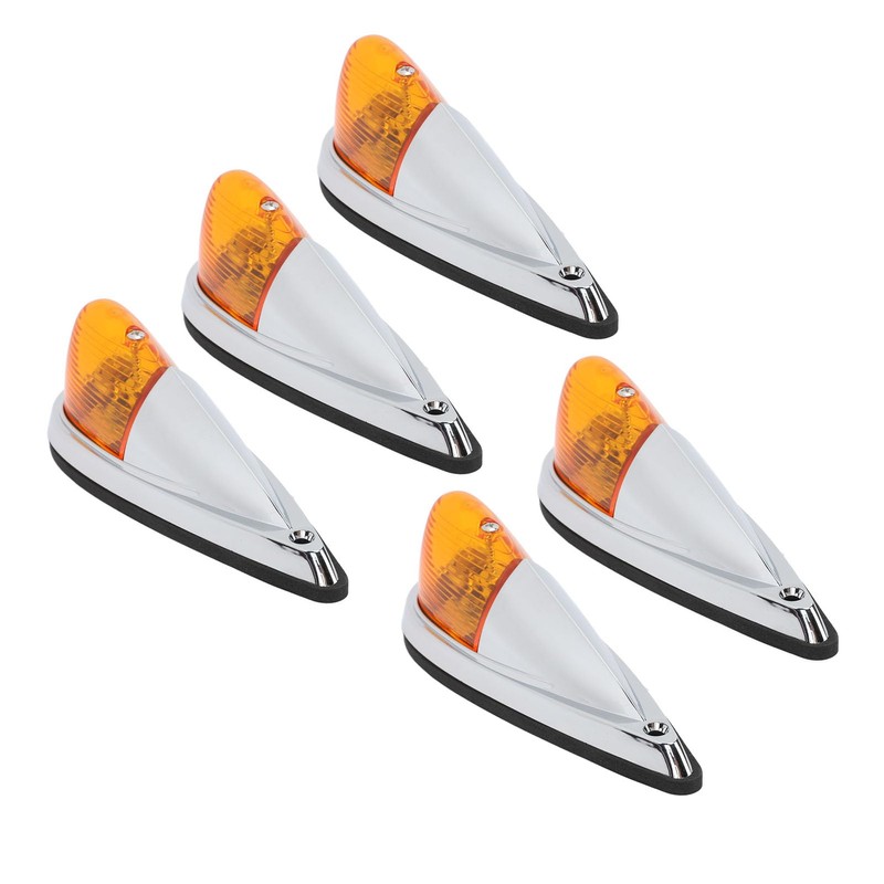 Cab Marker Light, 5pcs Cab Marker Light Weatherproof Amber Teardrop
