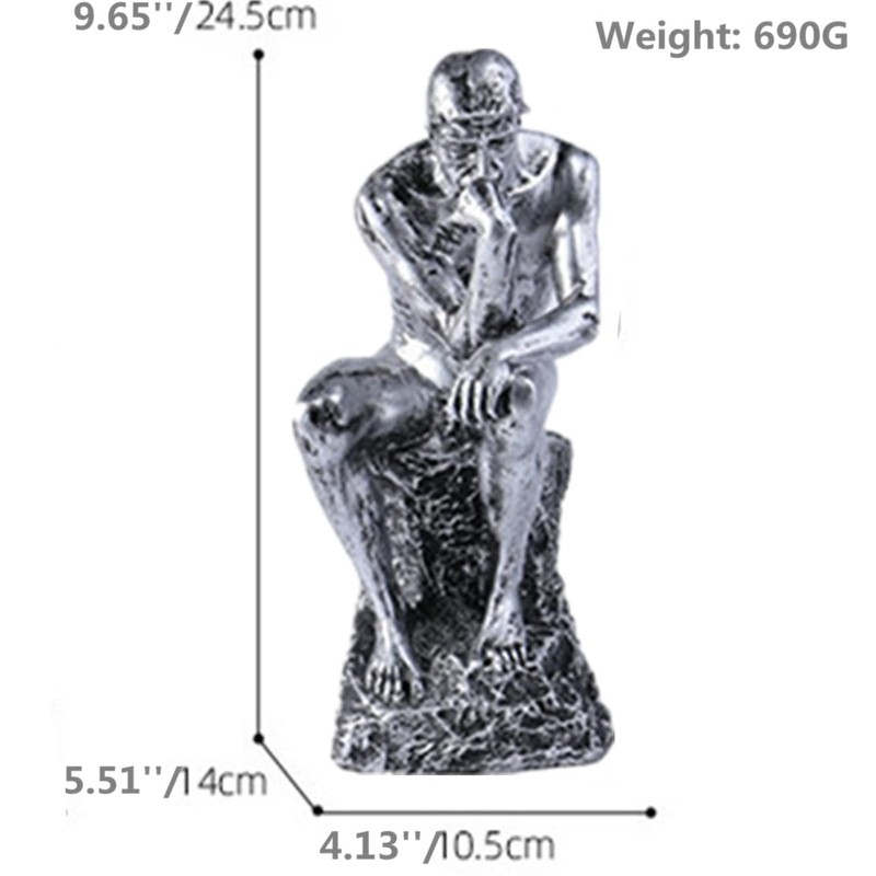 The Thinker Statue in Premium Cold Cast Retro Bronze- 9.64-Inch