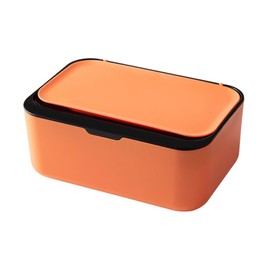 iplusmile Stylish Desktop Wet Tissue Case with Lid Material Sealed Storage Box for Home Use Convenient Clamshell Design Orange and Black Color