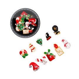 Beavorty Elegant Manicure Nail Art Decorations Christmas Santa Snowflake Rivets