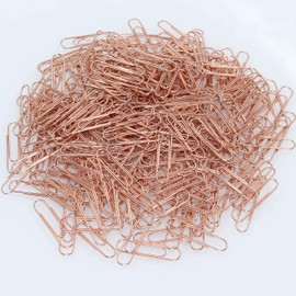AOKIVIGOA 100pcs Metal Paper Clips with Plastic Box of Paper Clips for Office Stationery 33mm Rose Gold